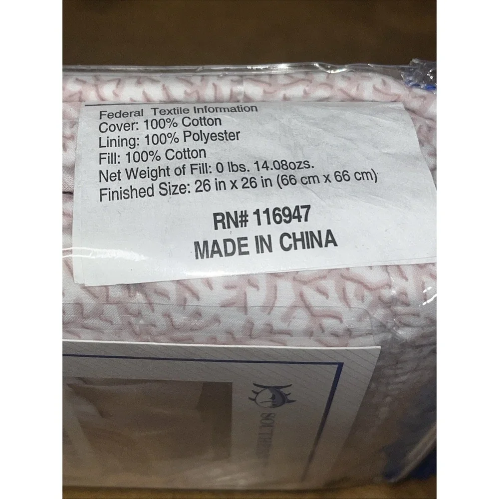 Southern Tide Pair of Euro Pillow Shams Seabrook Island Coral Pink 26x26 New